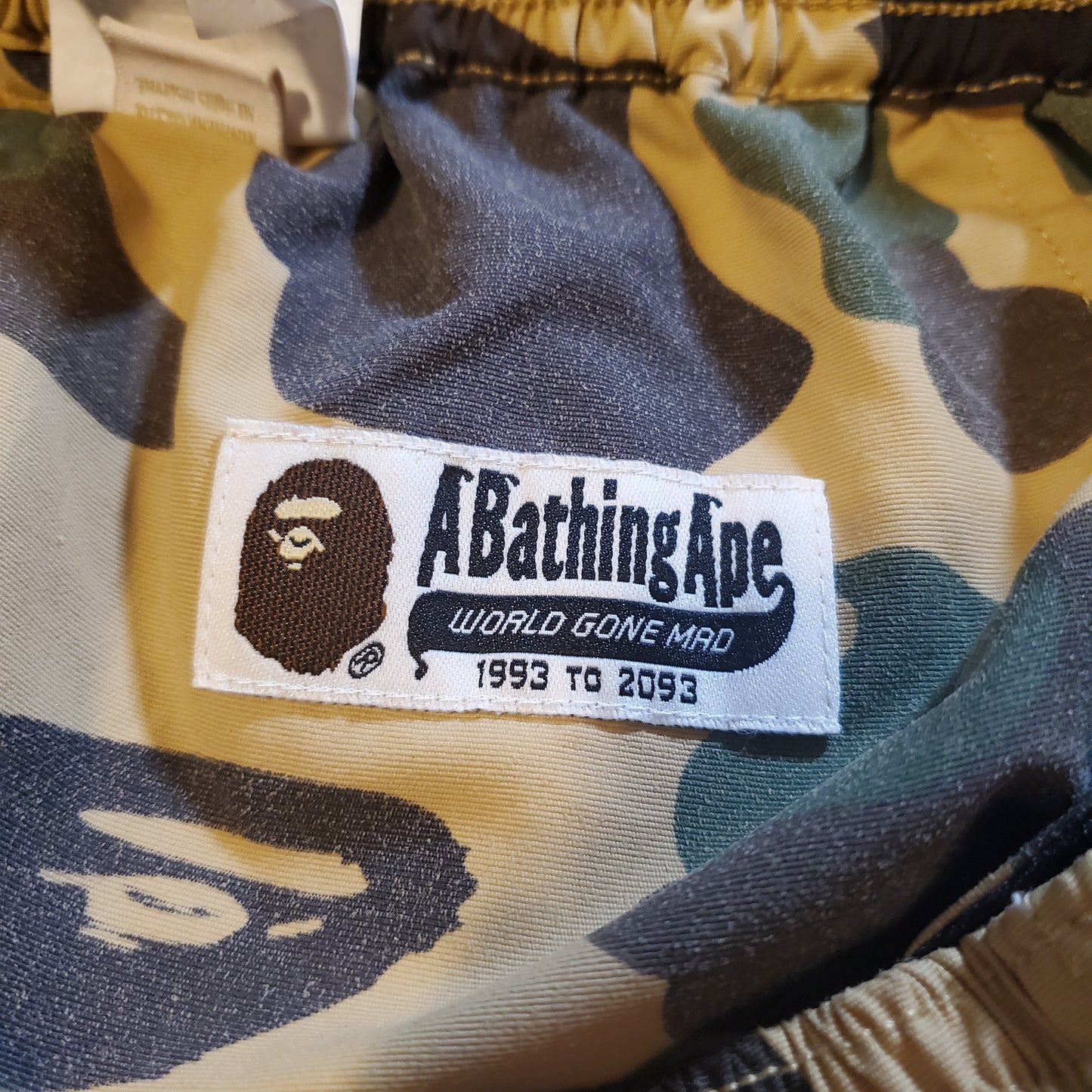 Bape 1st Yellow Camo Polyester Beach Shorts