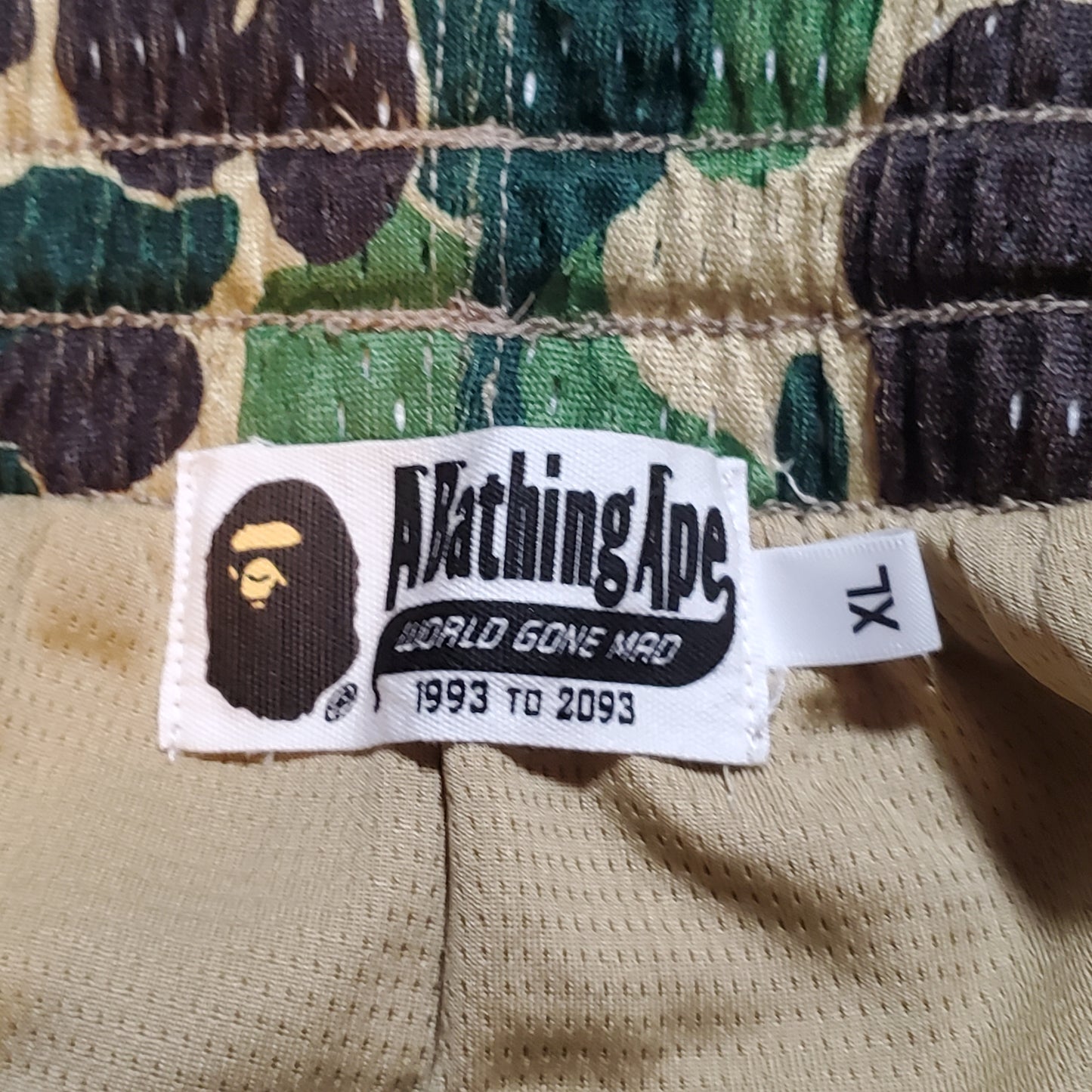Bape ABC Green Sta Polyester Mesh Basketball Shorts