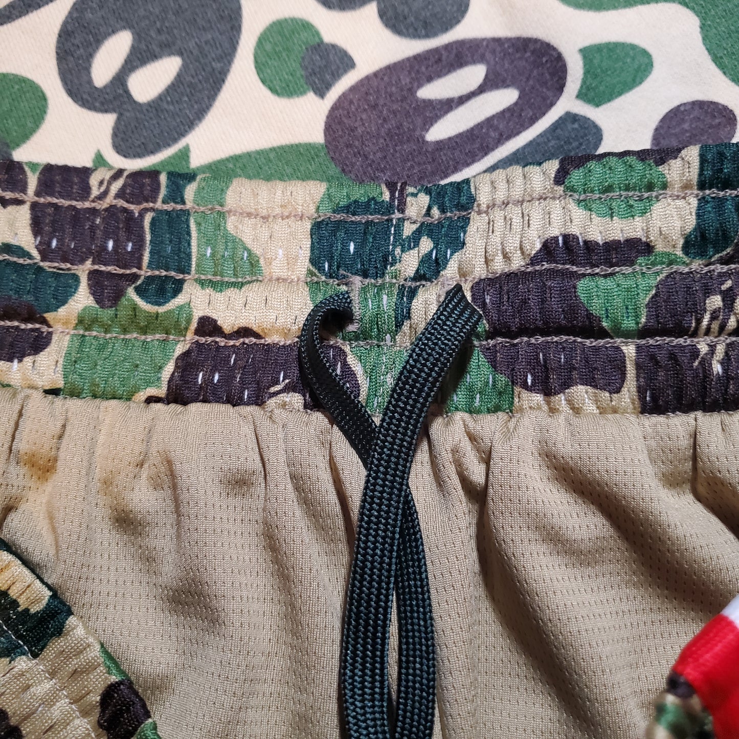 Bape ABC Green Sta Polyester Mesh Basketball Shorts