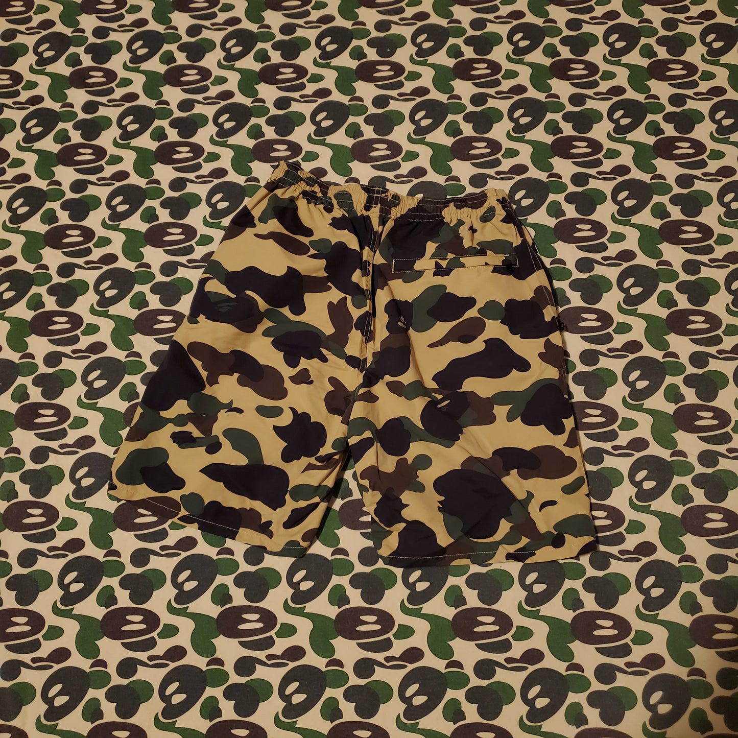 Bape 1st Yellow Camo Polyester Beach Shorts