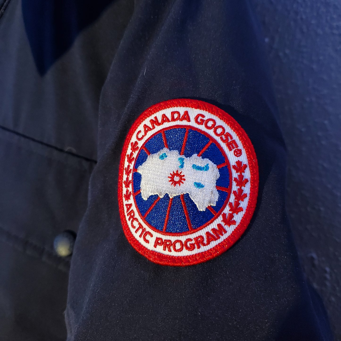 Canada Goose Navy Down Parka with Fur Hood