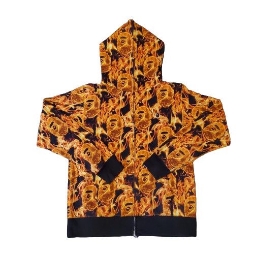 Bape Red Flame Ape Pullover Hoodie '20