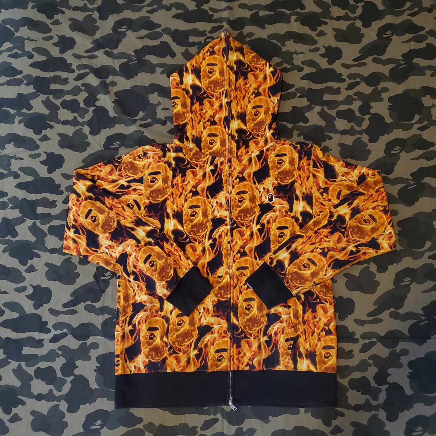 Bape Red Flame Ape Pullover Hoodie '20