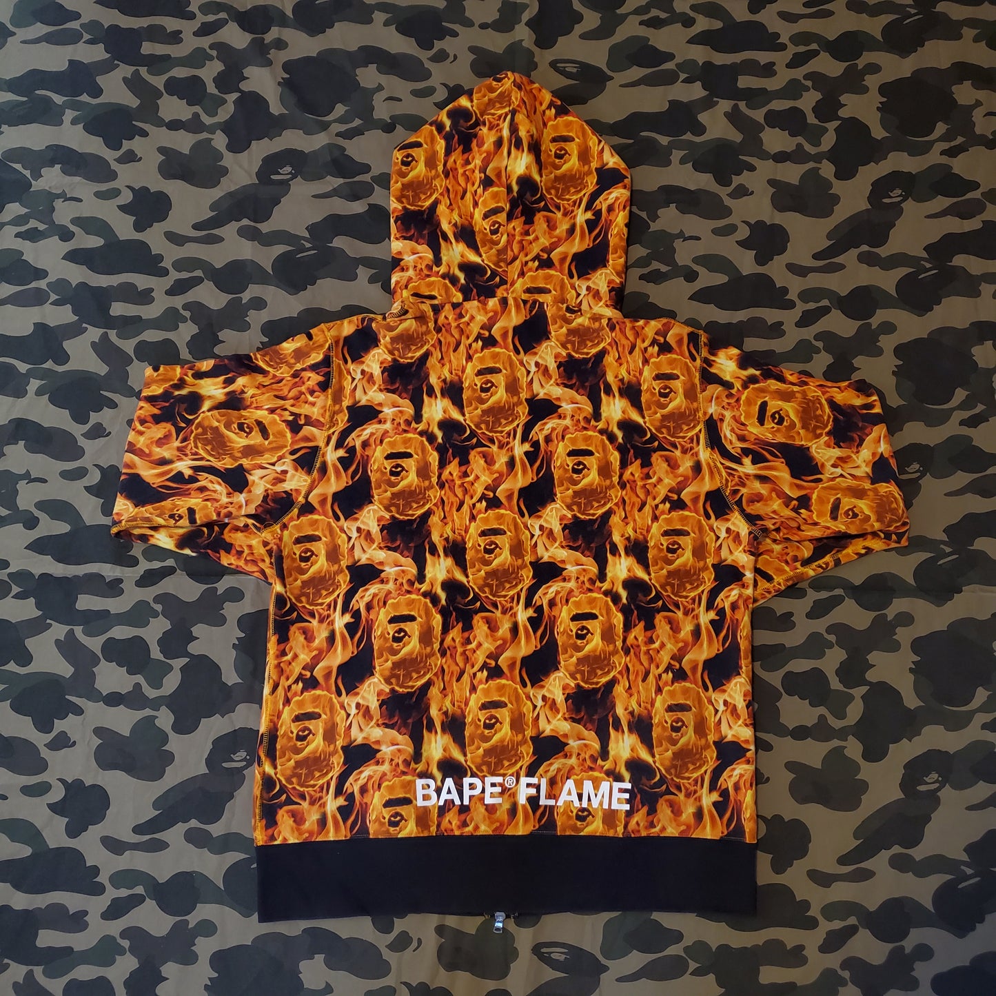 Bape Red Flame Ape Pullover Hoodie '20