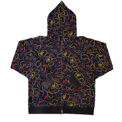 Bape Rainbow Neon Camo Fullzip Hoodie '05