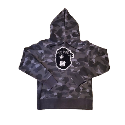 Bape x Undefeated Black Camo Pullover Hoodie