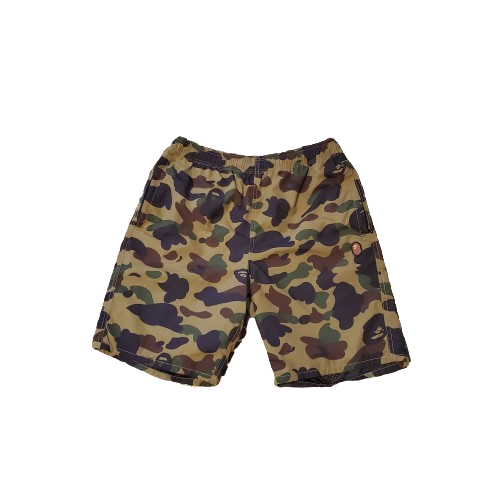 Bape 1st Green Camo Polyester Beach Shorts