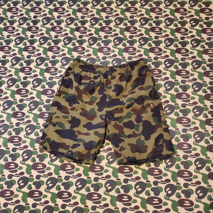 Bape 1st Green Camo Polyester Beach Shorts