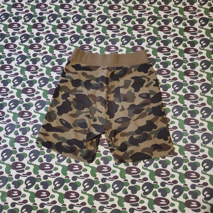 Bape 1st Green Camo Shark Cotton Shorts