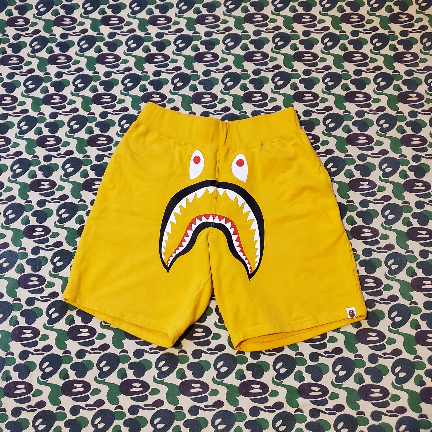 Bape Yellow Shark Cotton Shorts