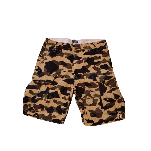 Bape 1st Yellow Camo 6 Pocket Cargo Shorts Early 2000s