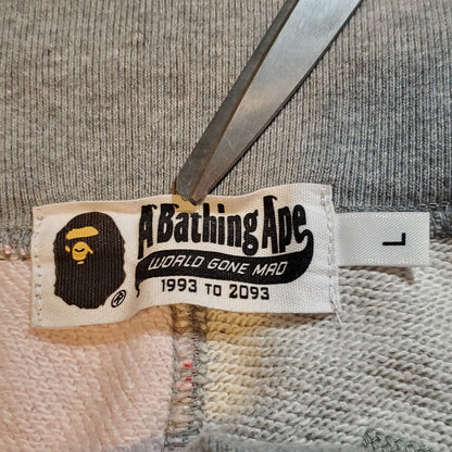 Bape Grey / ABC Pink Cotton Side Shark Shorts