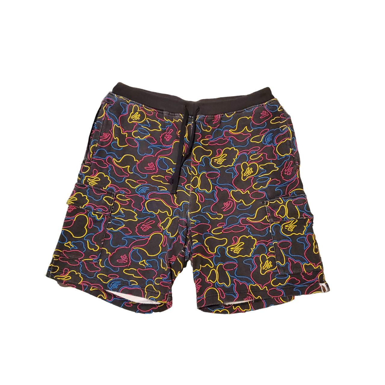 Bape Black Neon Camo Cotton Shorts