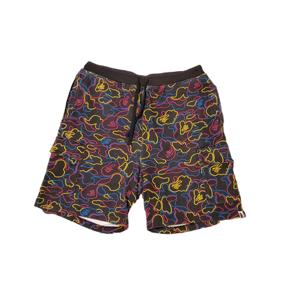 Bape Black Neon Camo Cotton Shorts