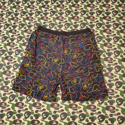 Bape Black Neon Camo Cotton Shorts