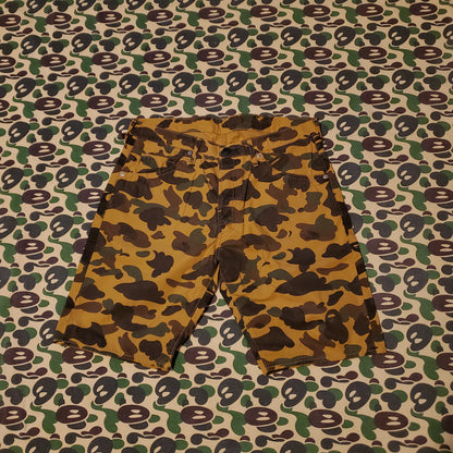 Bape 1st Yellow Camo Cotton Shorts