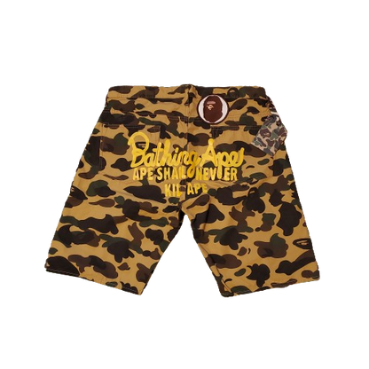 Bape 1st Yellow Camo Cotton Shorts