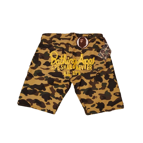 Bape 1st Yellow Camo Cotton Shorts