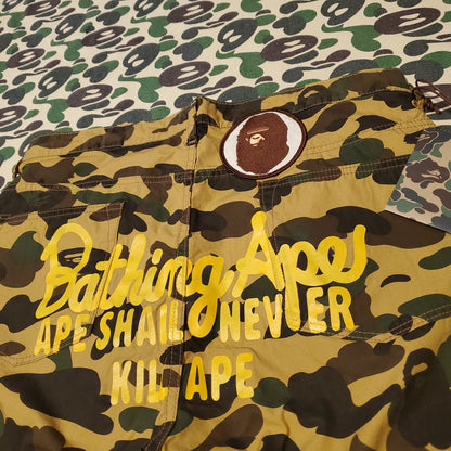 Bape 1st Yellow Camo Cotton Shorts