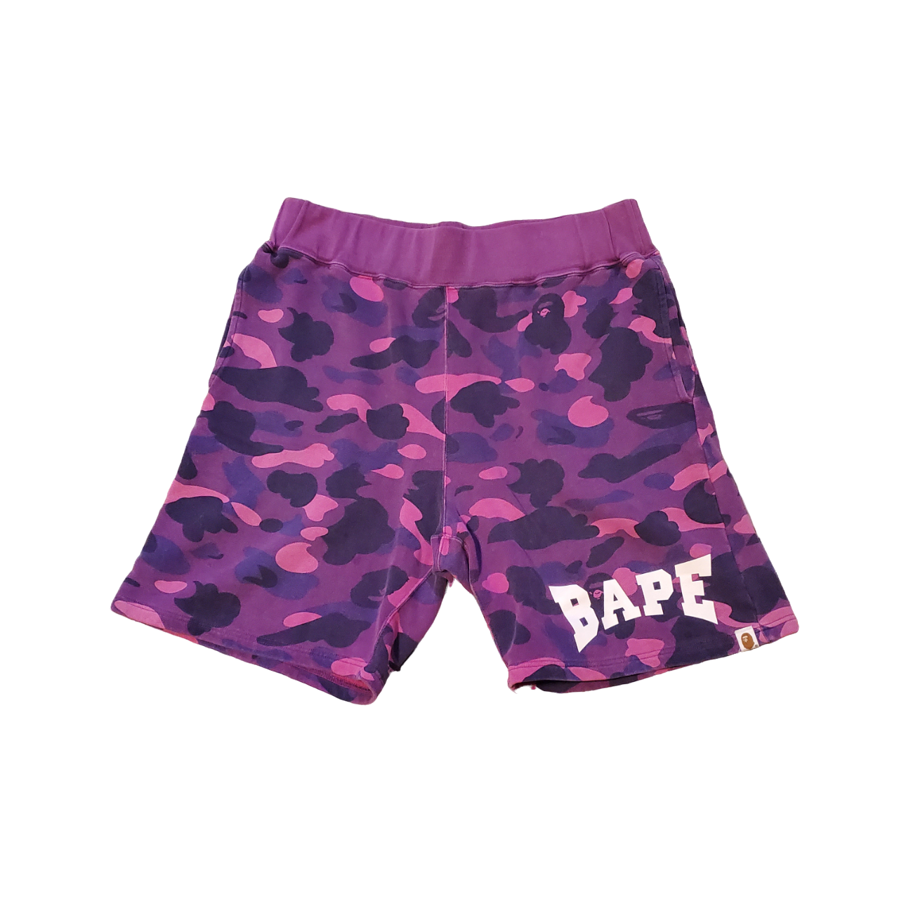 Bape Spellout 1st Purple Camo Cotton Shorts