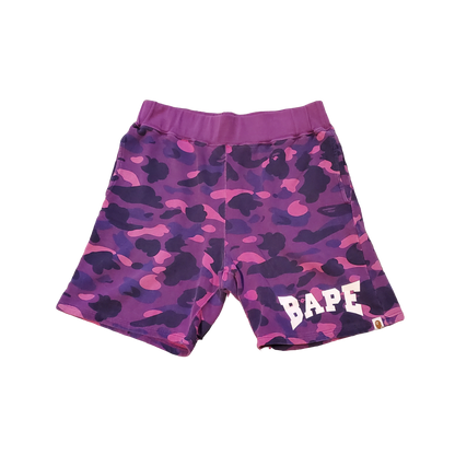 Bape Spellout 1st Purple Camo Cotton Shorts