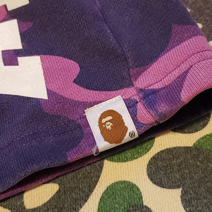 Bape Spellout 1st Purple Camo Cotton Shorts