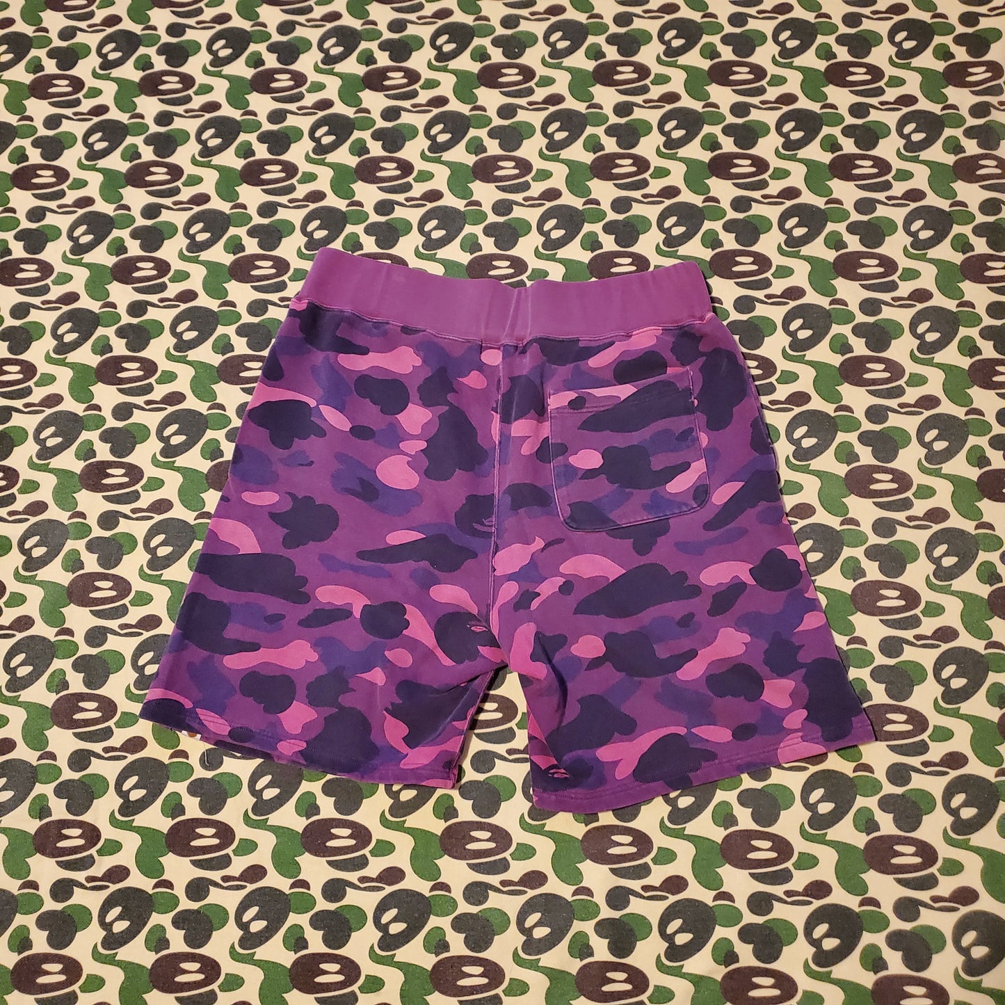 Bape Spellout 1st Purple Camo Cotton Shorts