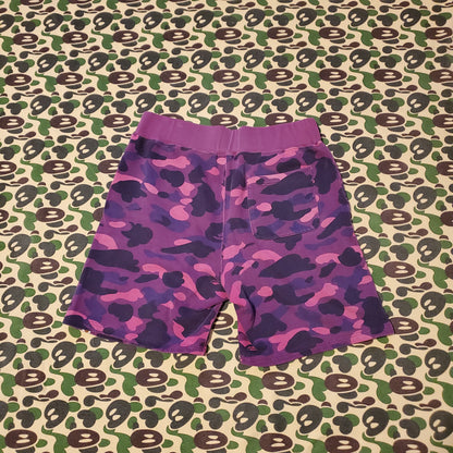 Bape Spellout 1st Purple Camo Cotton Shorts