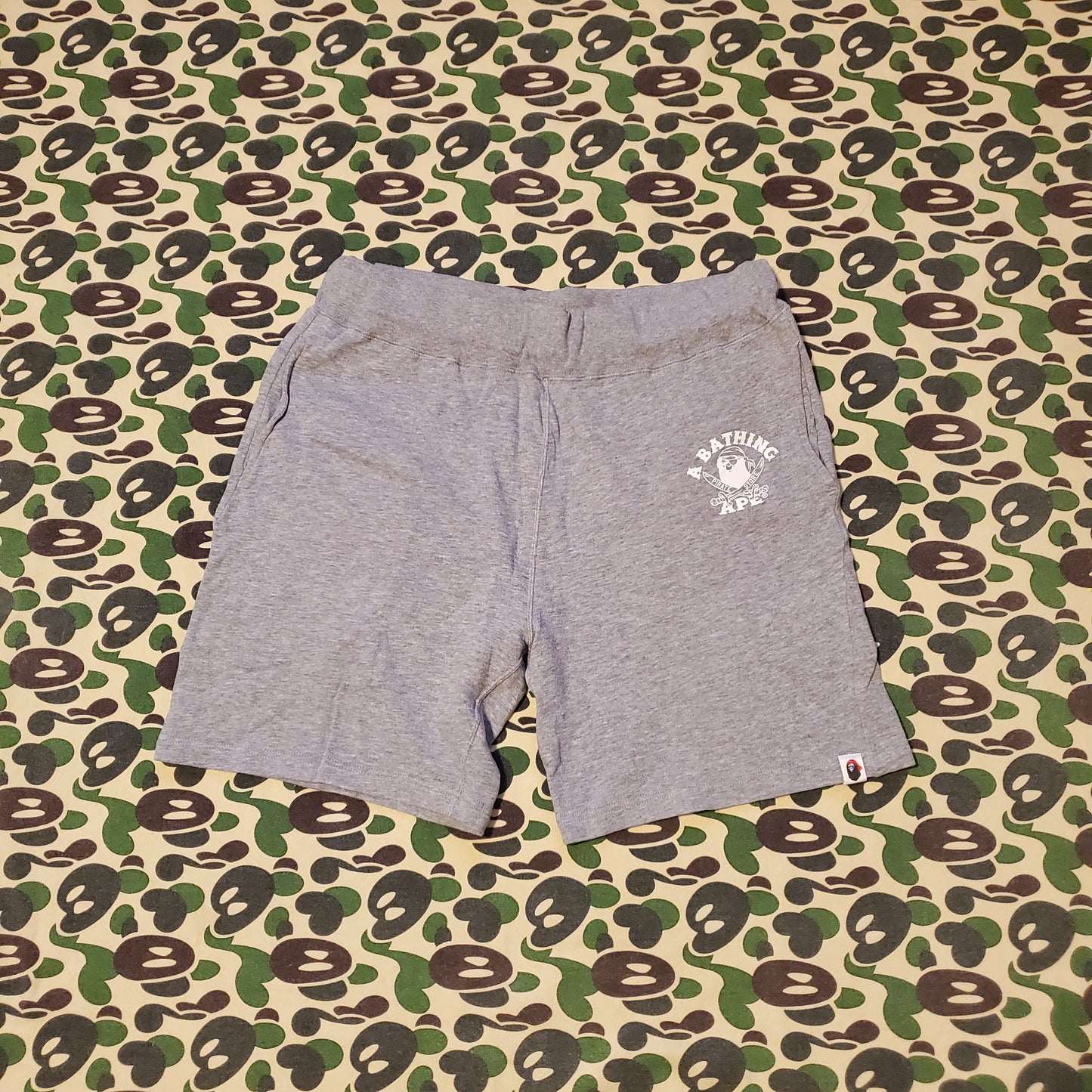 Bape Pirate Grey Cotton Shorts