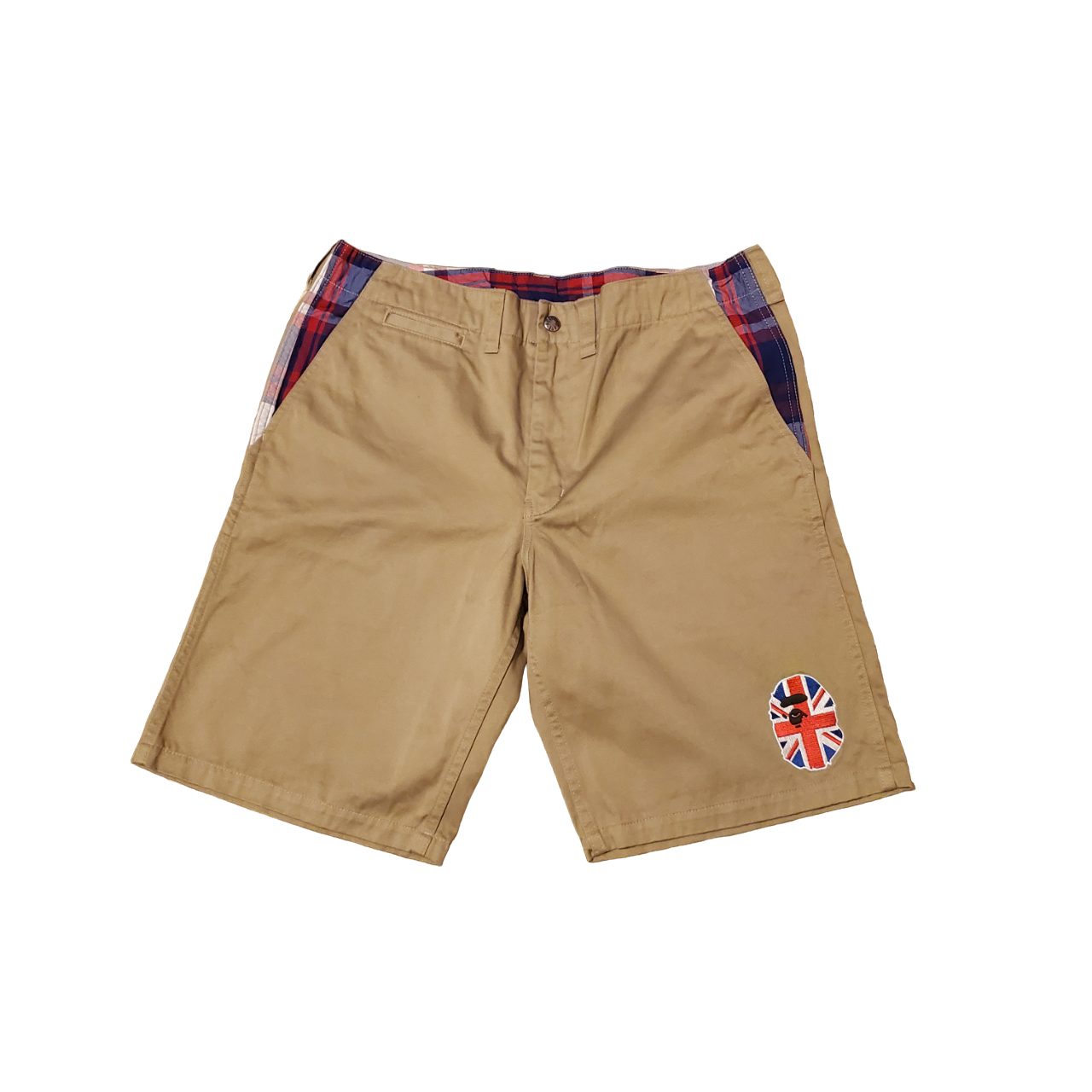 Bape Tan / Blue Plaid Khaki Shorts