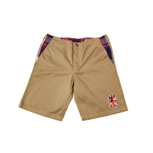 Bape Tan / Blue Plaid Khaki Shorts