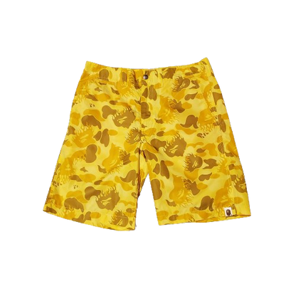 Bape Yellow Fire Camo Polyester Beach Shorts '09