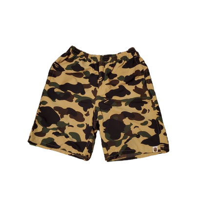 Bape 1st Yellow Camo Polyester Beach Shorts