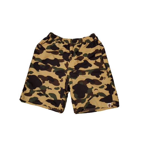 Bape 1st Yellow Camo Polyester Beach Shorts