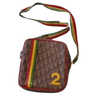 Dior Vintage "Rasta" Brown Monogram Shoulder Bag 2004