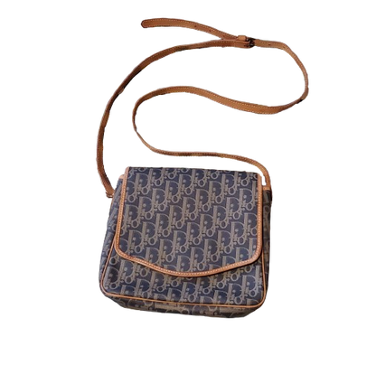 Dior Vintage Brown Monogram Crossbody Bag #3281