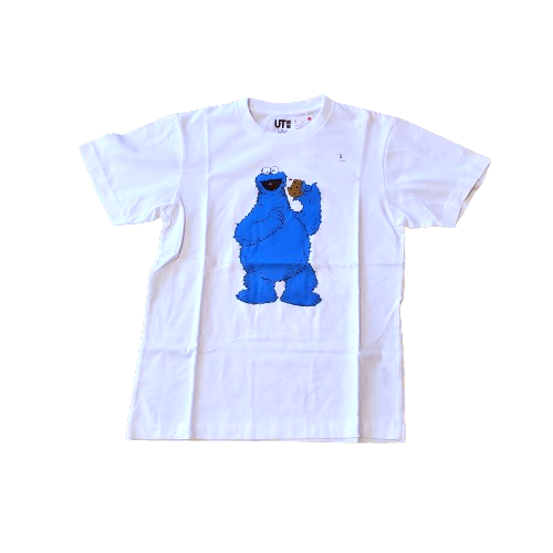 KAWs x Sesame Street x Uniqlo UT Cookie Monster Graphic Shirt White/Blue