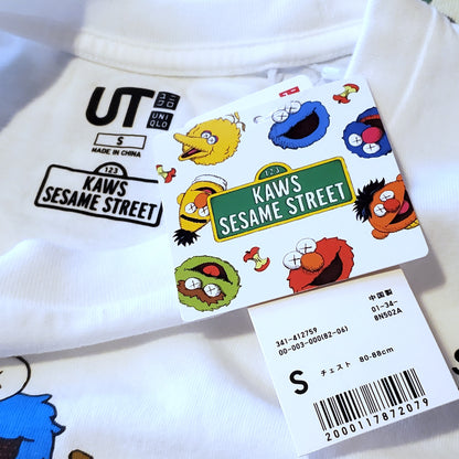 KAWs x Sesame Street x Uniqlo UT Cookie Monster Graphic Shirt White/Blue