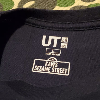 KAWs x Sesame Street x Uniqlo UT Cookie Monster Graphic Shirt Black