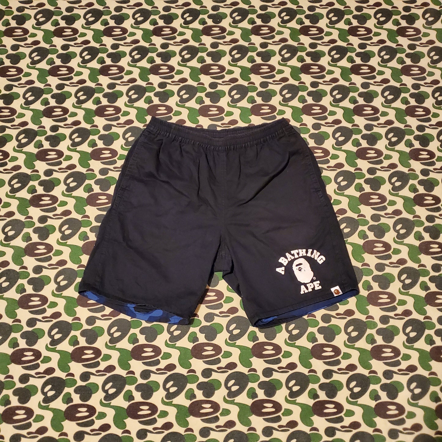 Bape Blue Camo Reversible Polyester Shorts