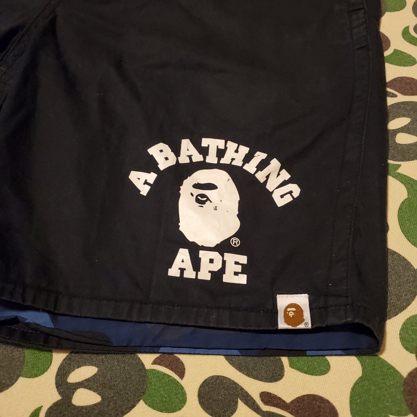 Bape Blue Camo Reversible Polyester Shorts