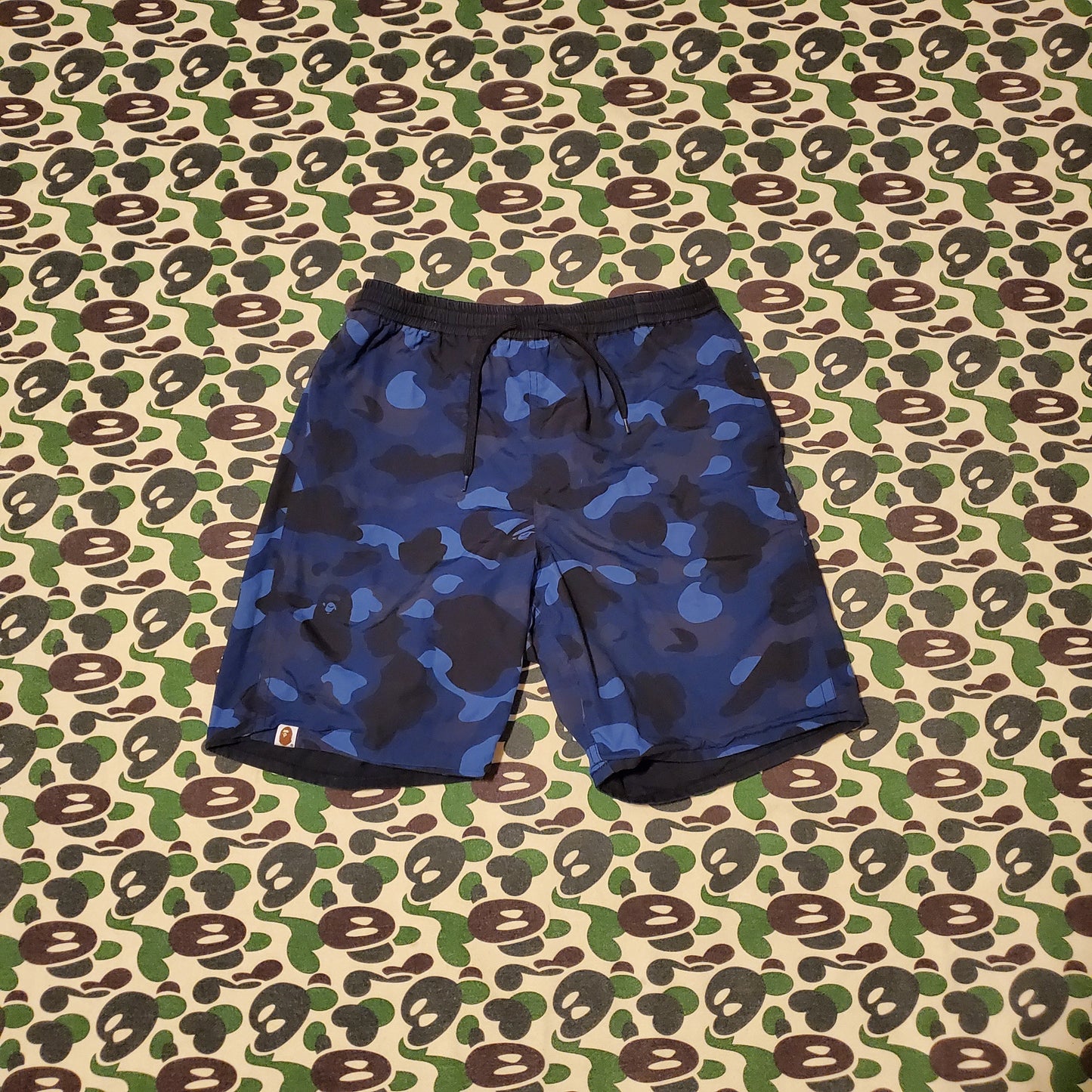 Bape Blue Camo Reversible Polyester Shorts