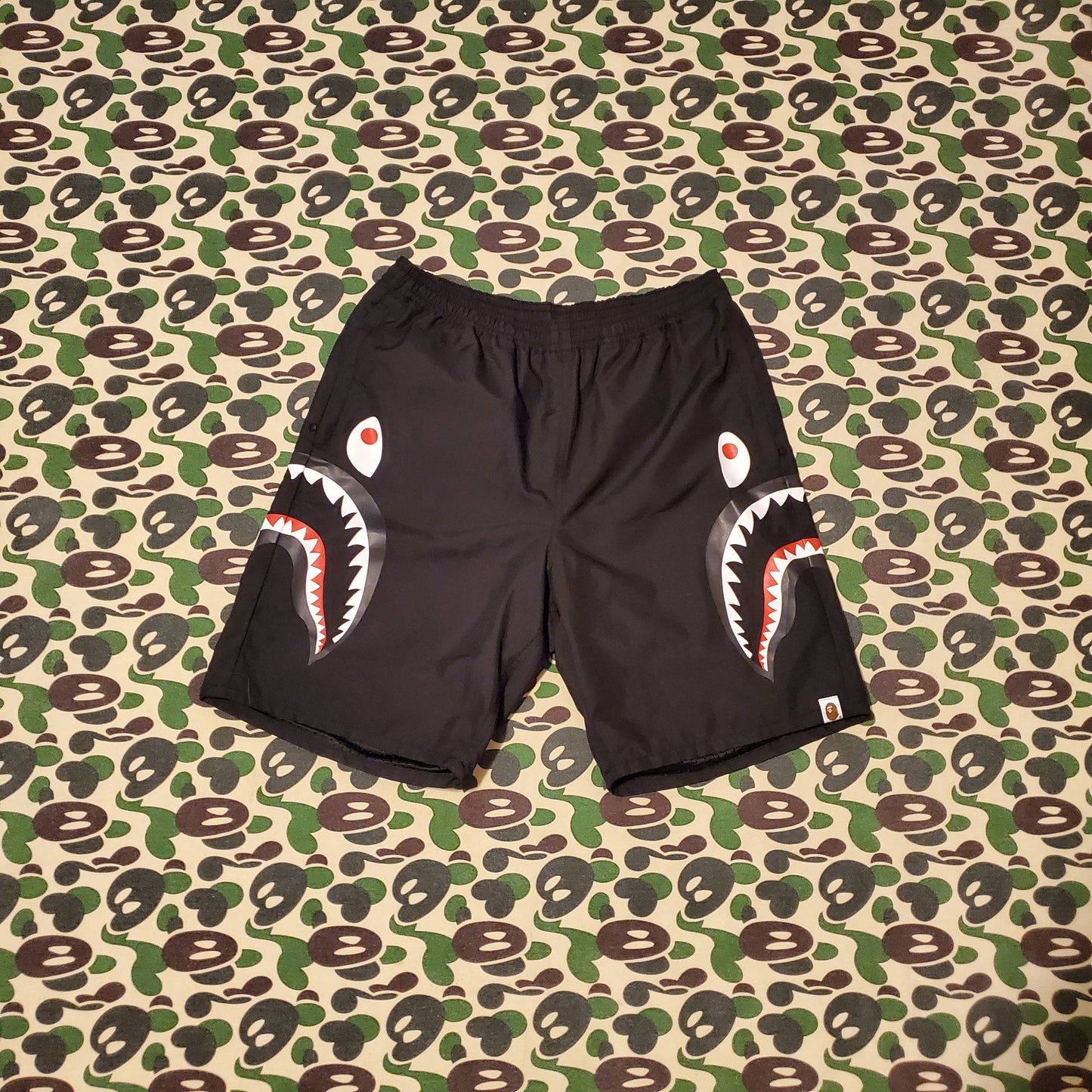 Bape Black Side Shark Polyester Shorts