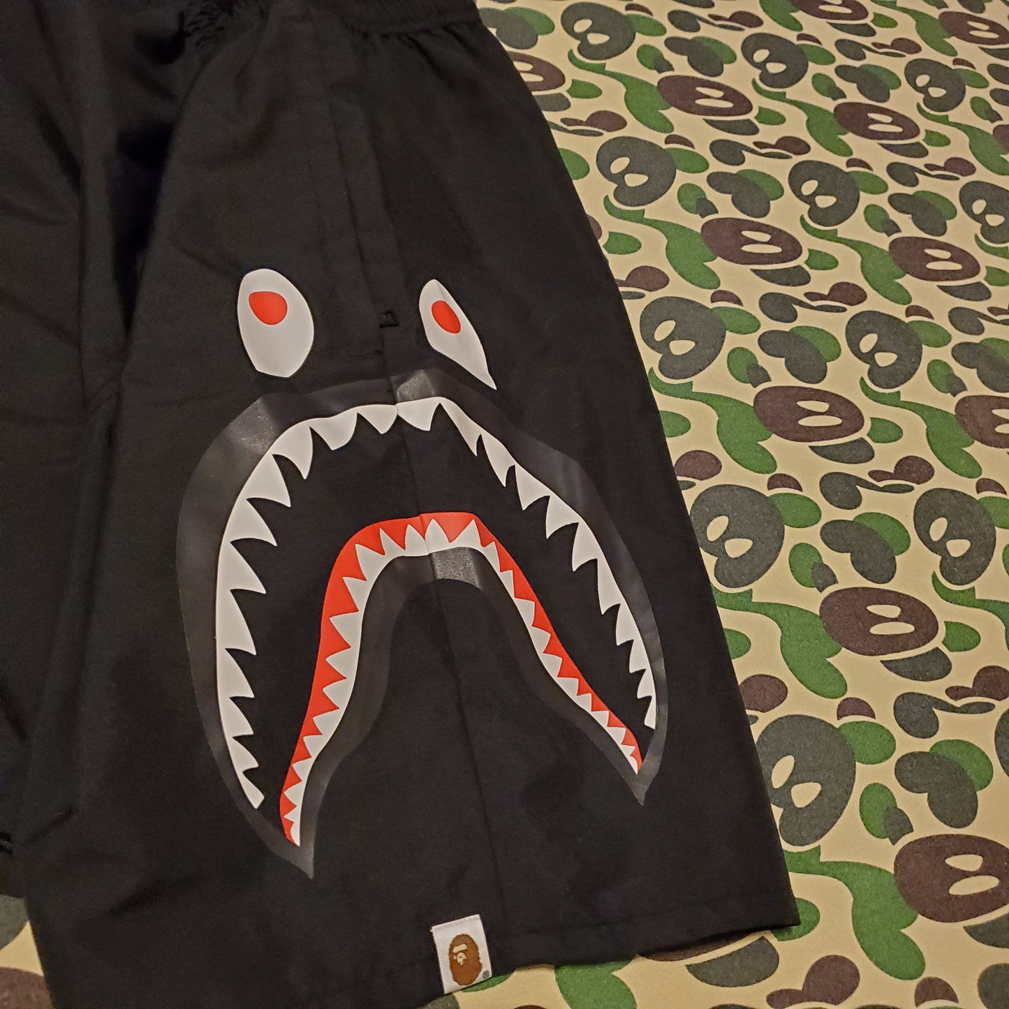 Bape Black Side Shark Polyester Shorts