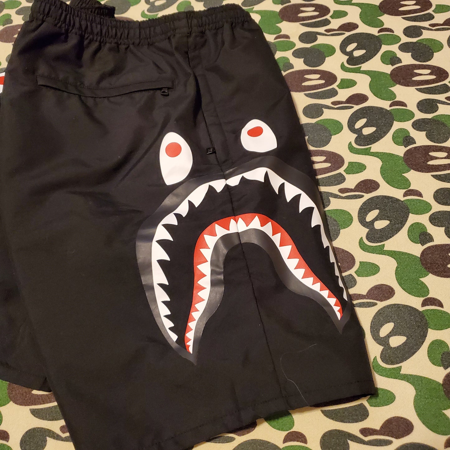 Bape Black Side Shark Polyester Shorts