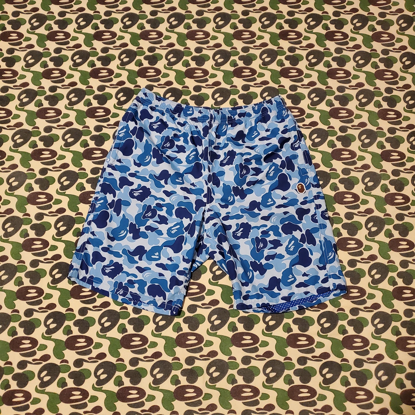 Bape ABC Blue Polyester Shorts