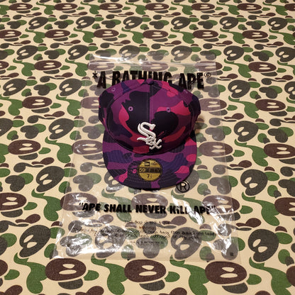 BAPE x MLB New Era White Sox 59Fifty Fitted Cap Purple