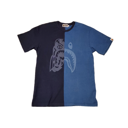 Bape Navy / Blue Tiger Shark Split Shirt