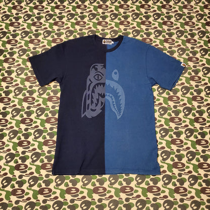 Bape Navy / Blue Tiger Shark Split Shirt