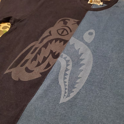 Bape Navy / Blue Tiger Shark Split Shirt